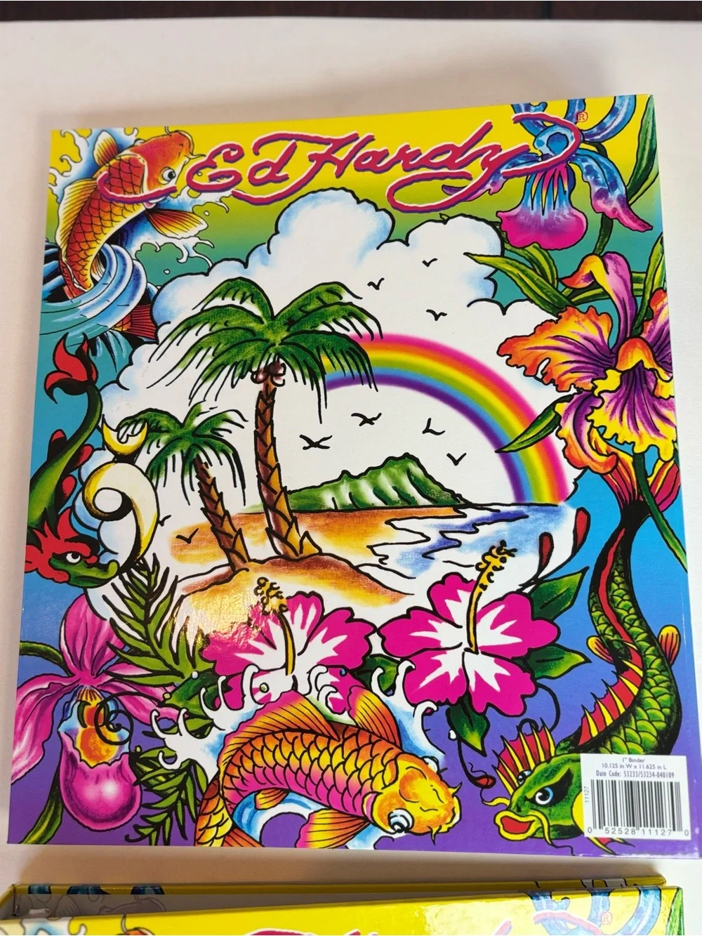 NEW! Ed Hardy Tropical Rainbow Koi 3-Ring 1”Binders Lot of 2 Organizer Rare